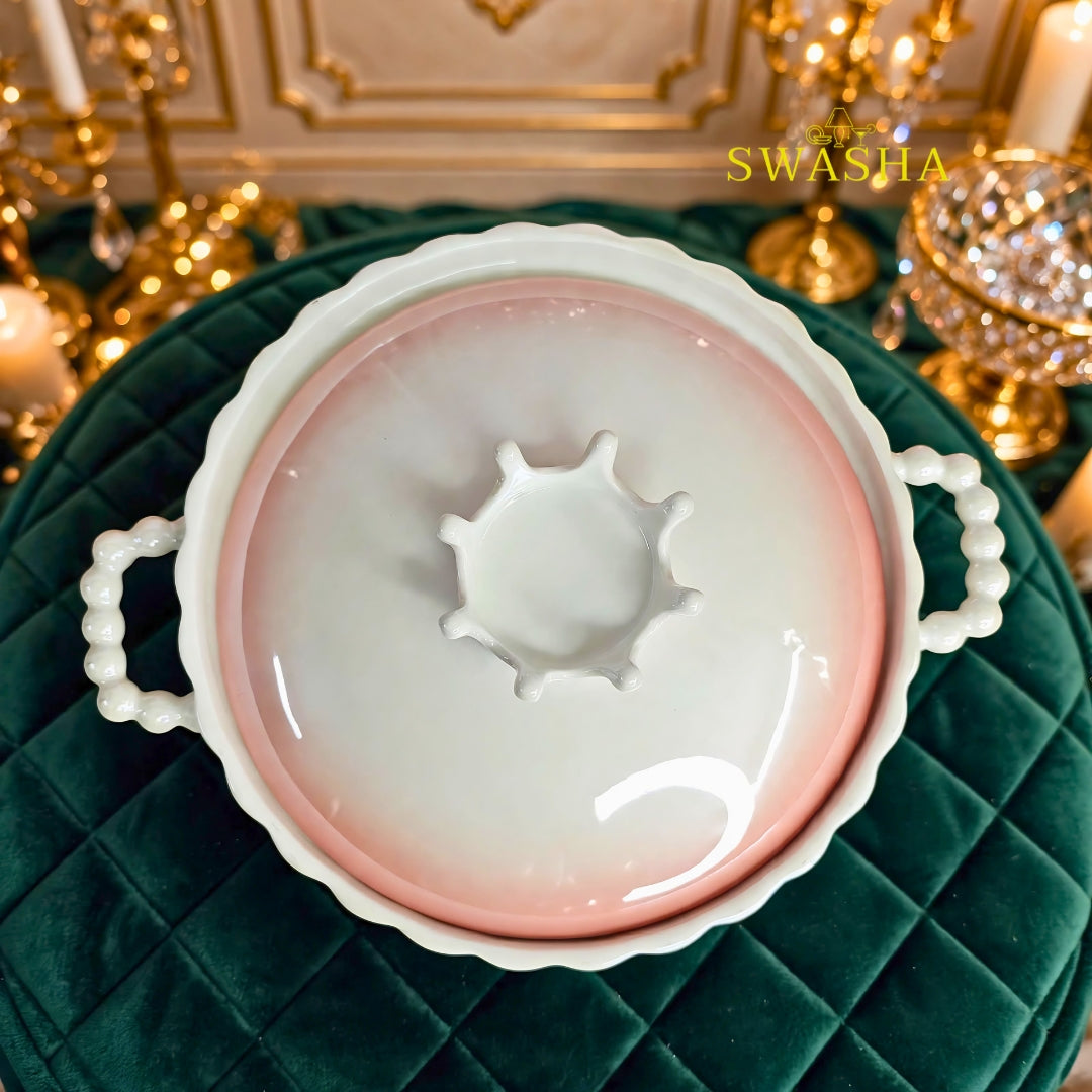 Pink Ombre Soup Set 14 Pcs | Crown Pot | Swasha