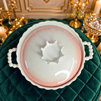 Pink Ombre Soup Set 14 Pcs | Crown Pot | Swasha