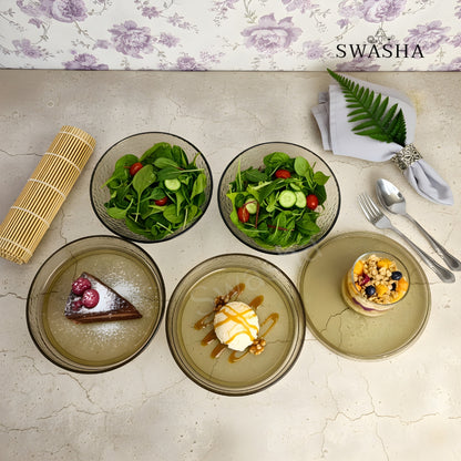 Premium Glass Sphere Party Dish Set (5 Pcs)