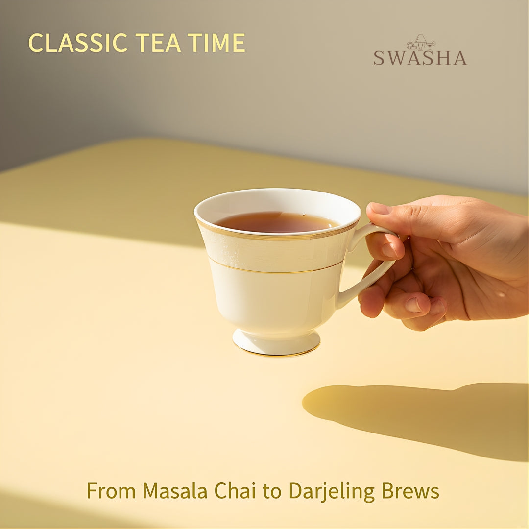 Porcelain Tea & Coffee Cup Set of 6 by Swasha