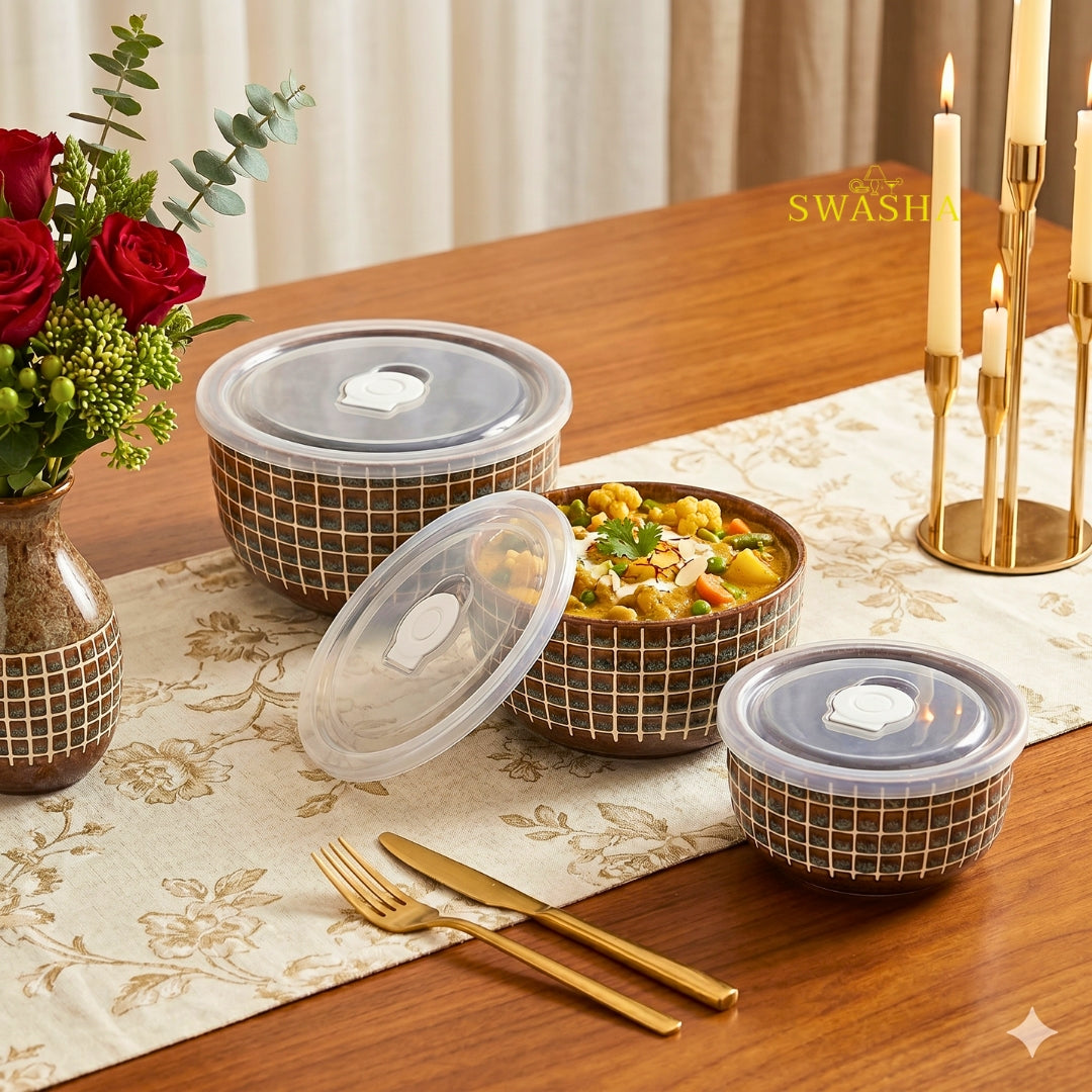 Swasha Premium Stoneware Serving Bowl Set of 3
