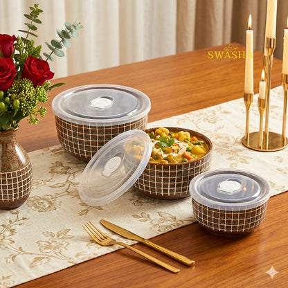 Swasha Premium Stoneware Serving Bowl Set of 3