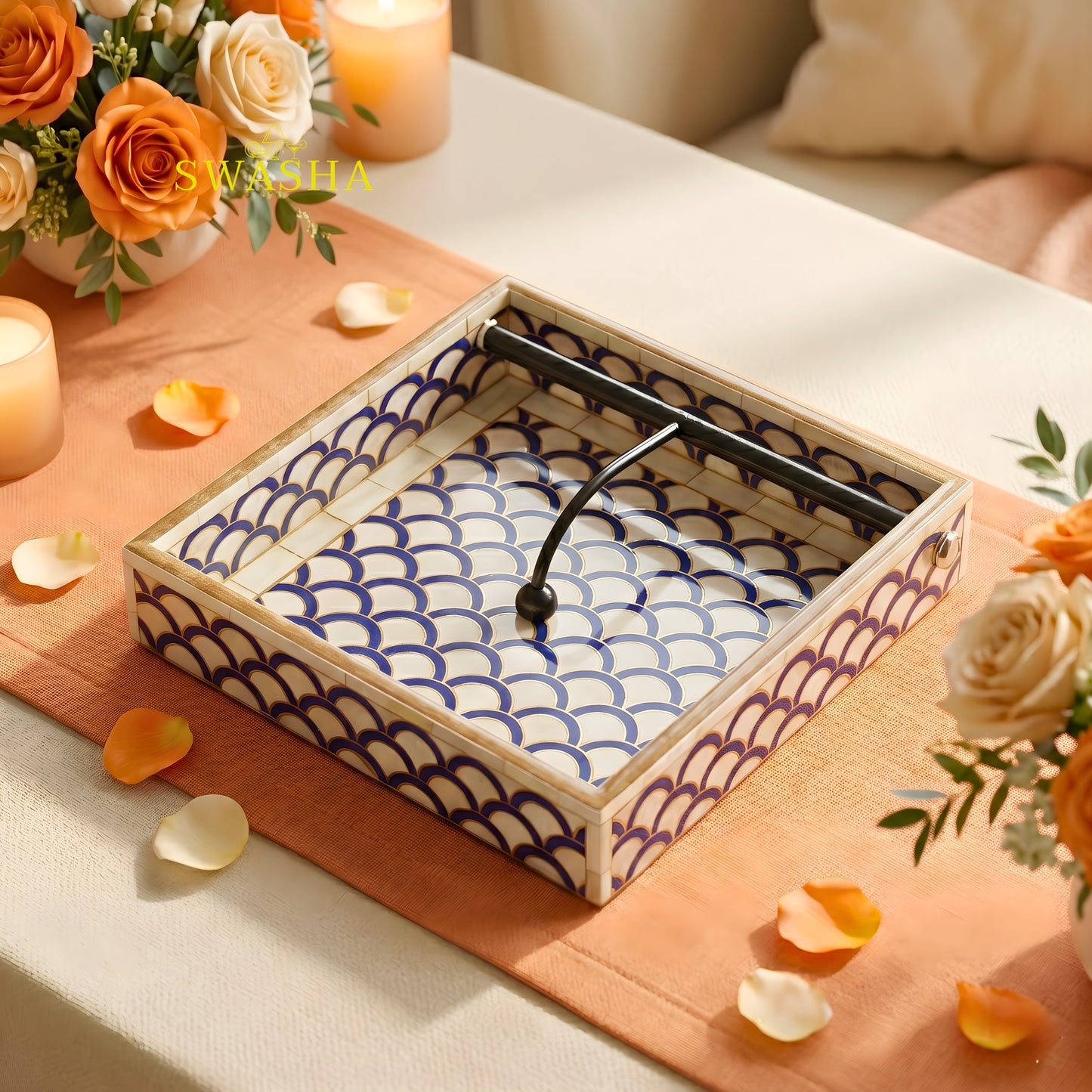 Swasha Resin Finish MDF Tissue Holder - Weighted Napkin Box