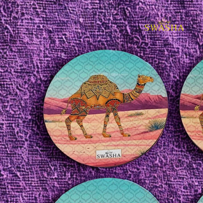 Designer Wooden MDF Trivets for Dining Table – Swasha (Set of 4)