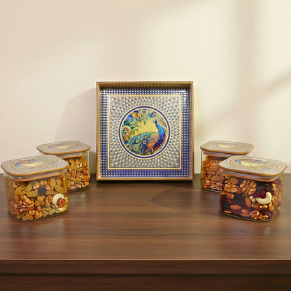 Resin Finish Jars with Wooden MDF Tray 