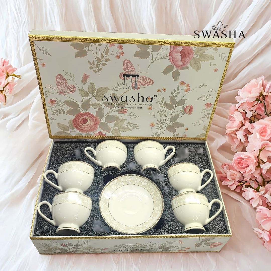 Classic White Cup Saucer Set 