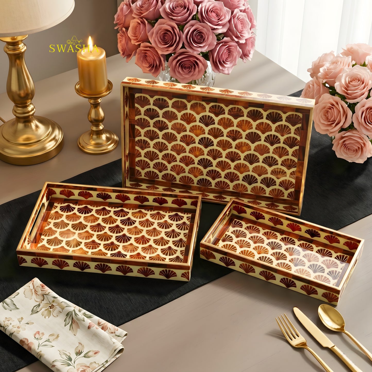 Swasha MDF Tray Set of 3