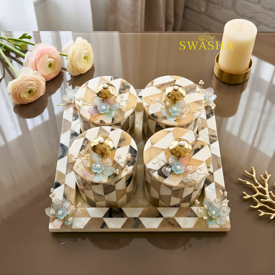 Swasha Premium Dry Fruits Jars with Tray – Gift Set