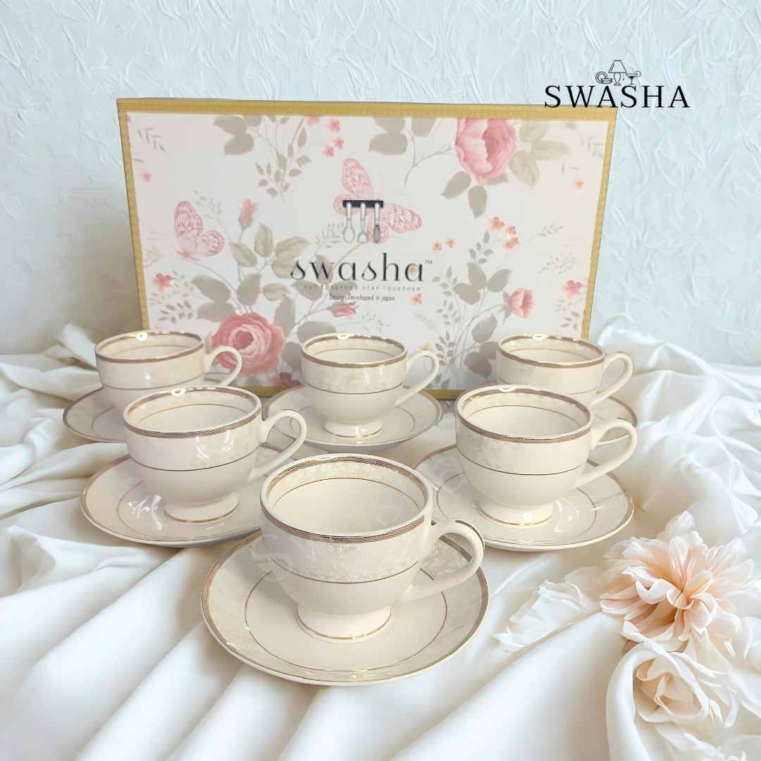 Classic White Cup Saucer Set 