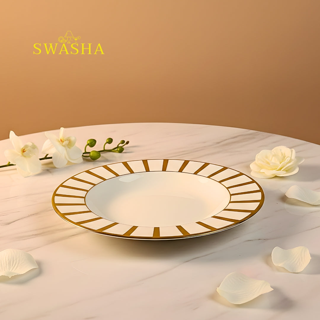 Swasha premium porcelain dinner set full plate quarter plate bowl