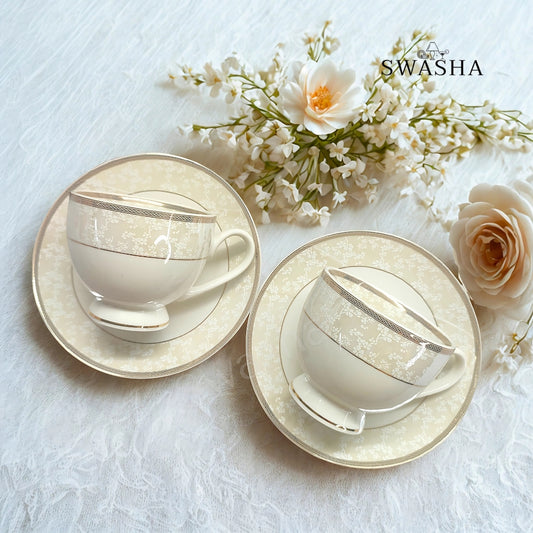 Classic White Cup Saucer Set 