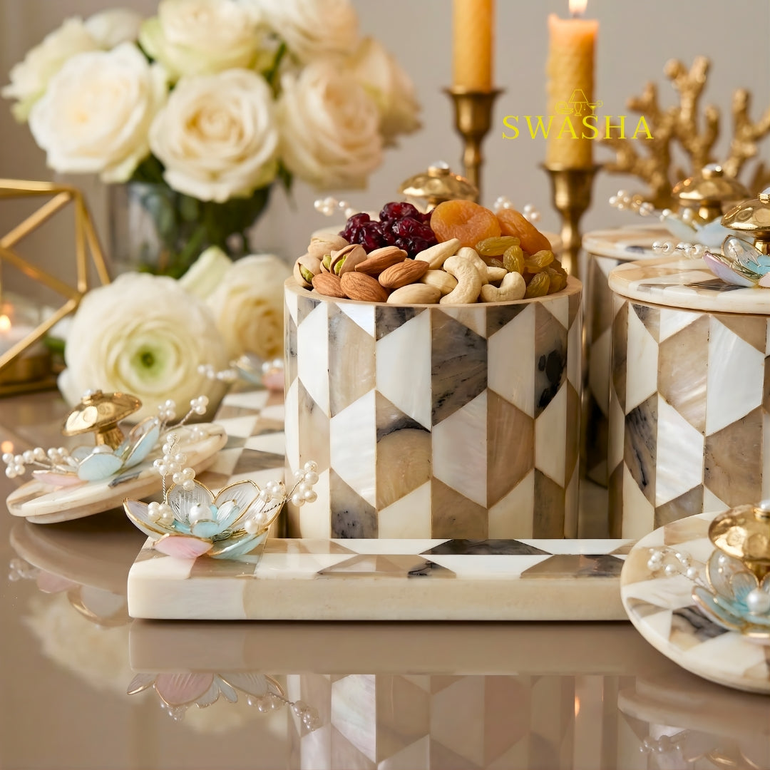 Swasha Premium Dry Fruits Jars with Tray – Gift Set