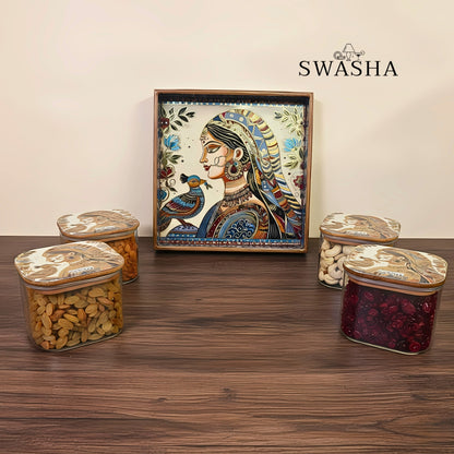  Storage Jar Set with Tray