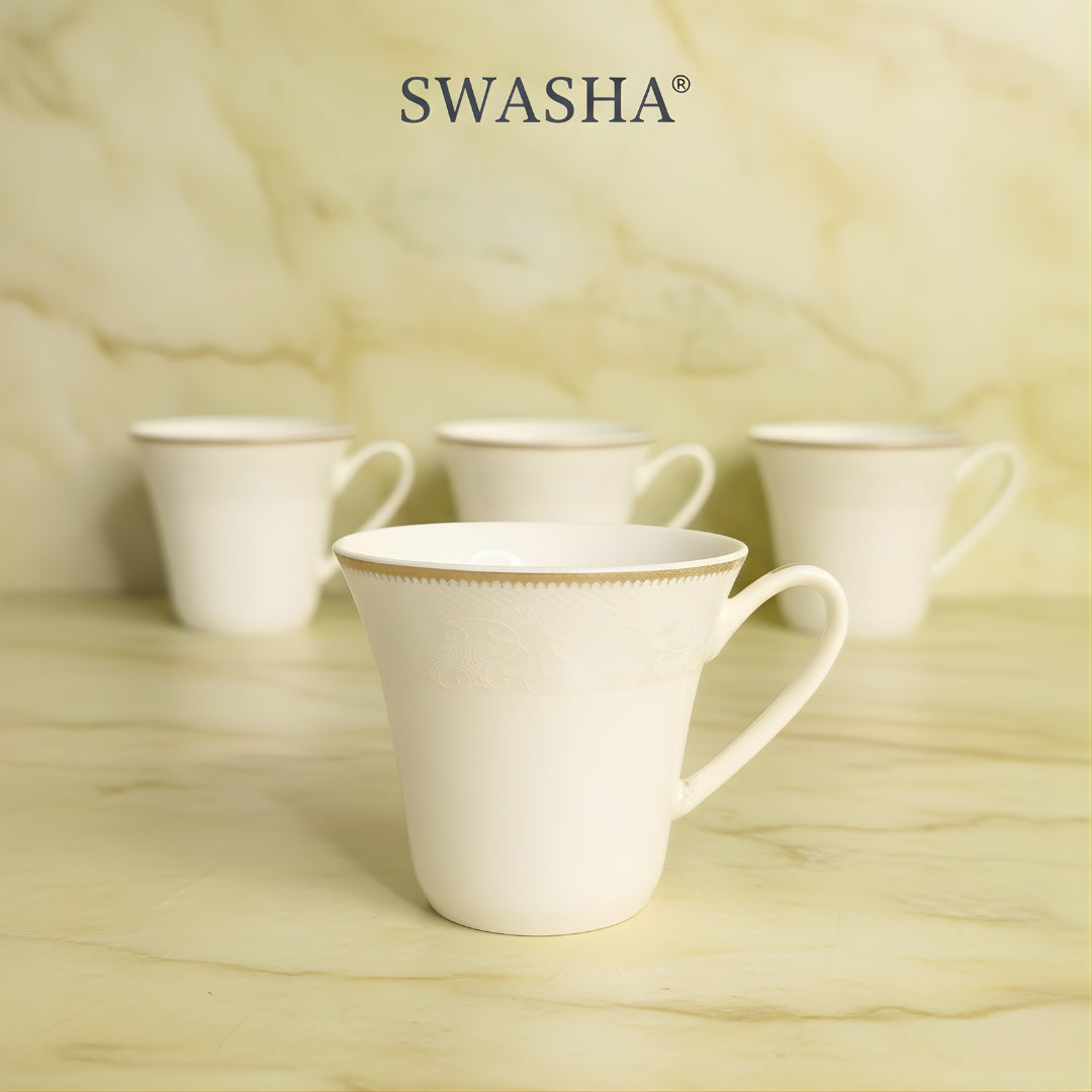 Premium Porcelain Tea Coffee Cups Set of 6