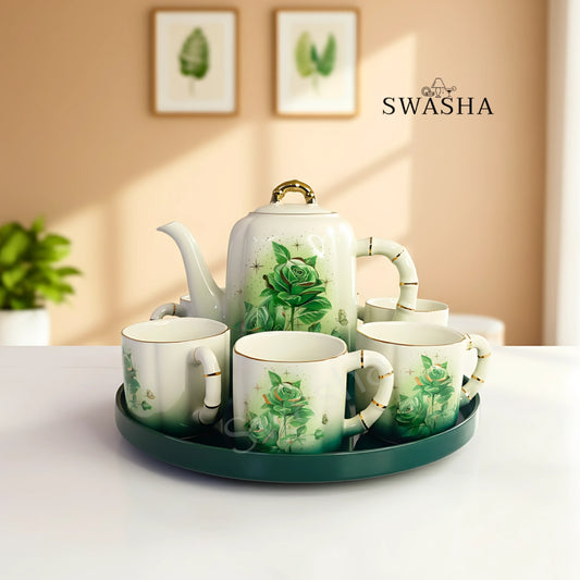 Revolving Floral Porcelain Tea Set
