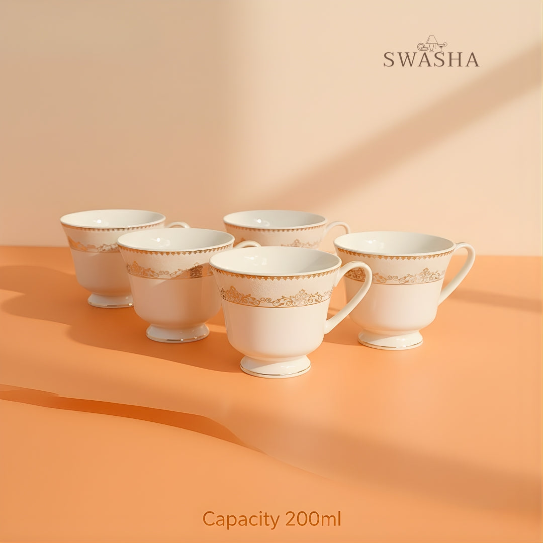 Swasha Ceramic Tea Coffee Cups Set of 6