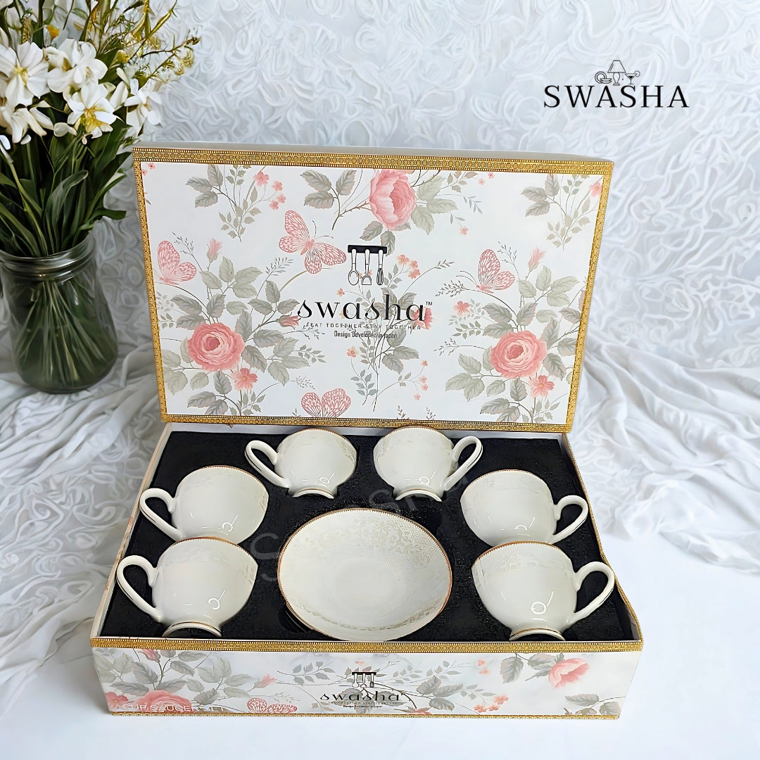 Luxury Cup Saucer Set of 6 