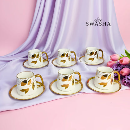 Swasha  Ceramic Tea & Coffee Cup with Saucer Set