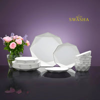 Swasha Magnesium Porcelain 18 Pcs Dinner Set 