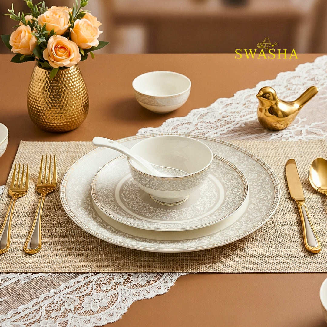 Swasha 62 Pc Dinnerware Set