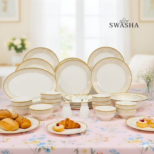 Magnesium Porcelain Dinner Set – 36 Pieces | Elegant Dining Essentials | Tableware