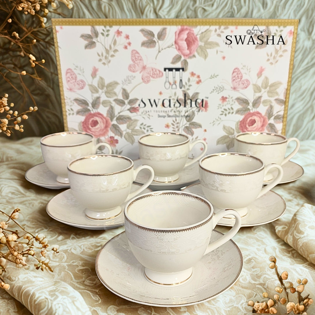 Luxury Cup Saucer Set of 6 