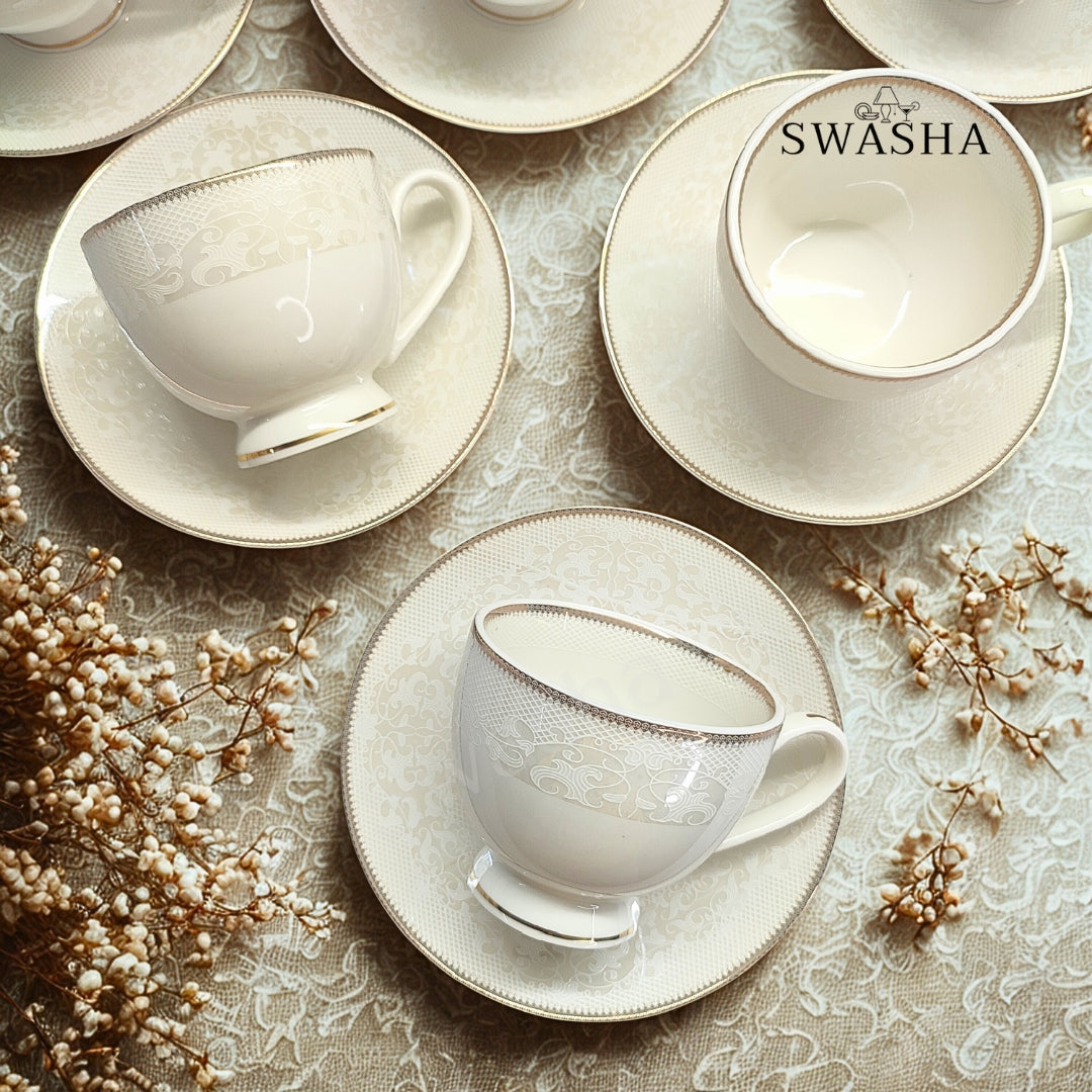 Luxury Cup Saucer Set of 6 