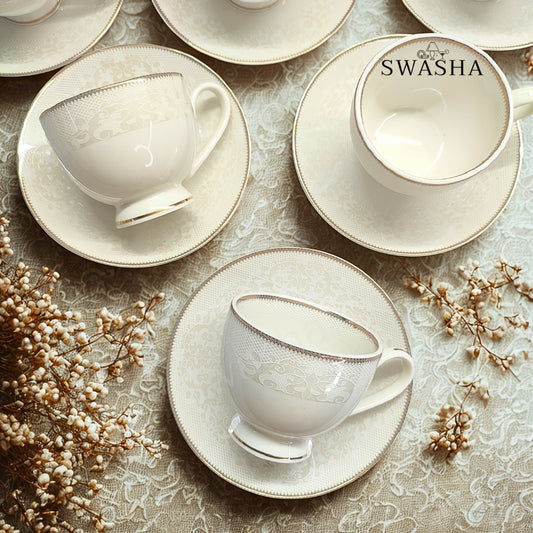 Luxury Cup Saucer Set of 6 