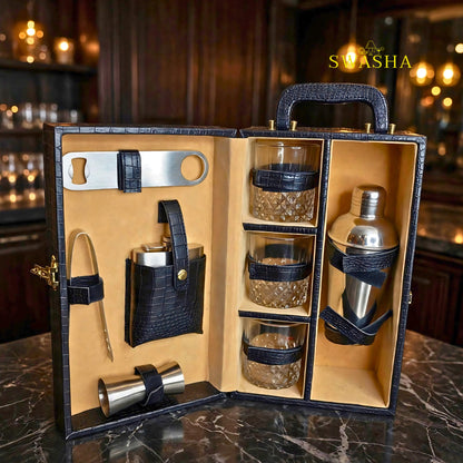SWASHA 3 Glass Portable Bar Set With Opener | Set of 8 Piece