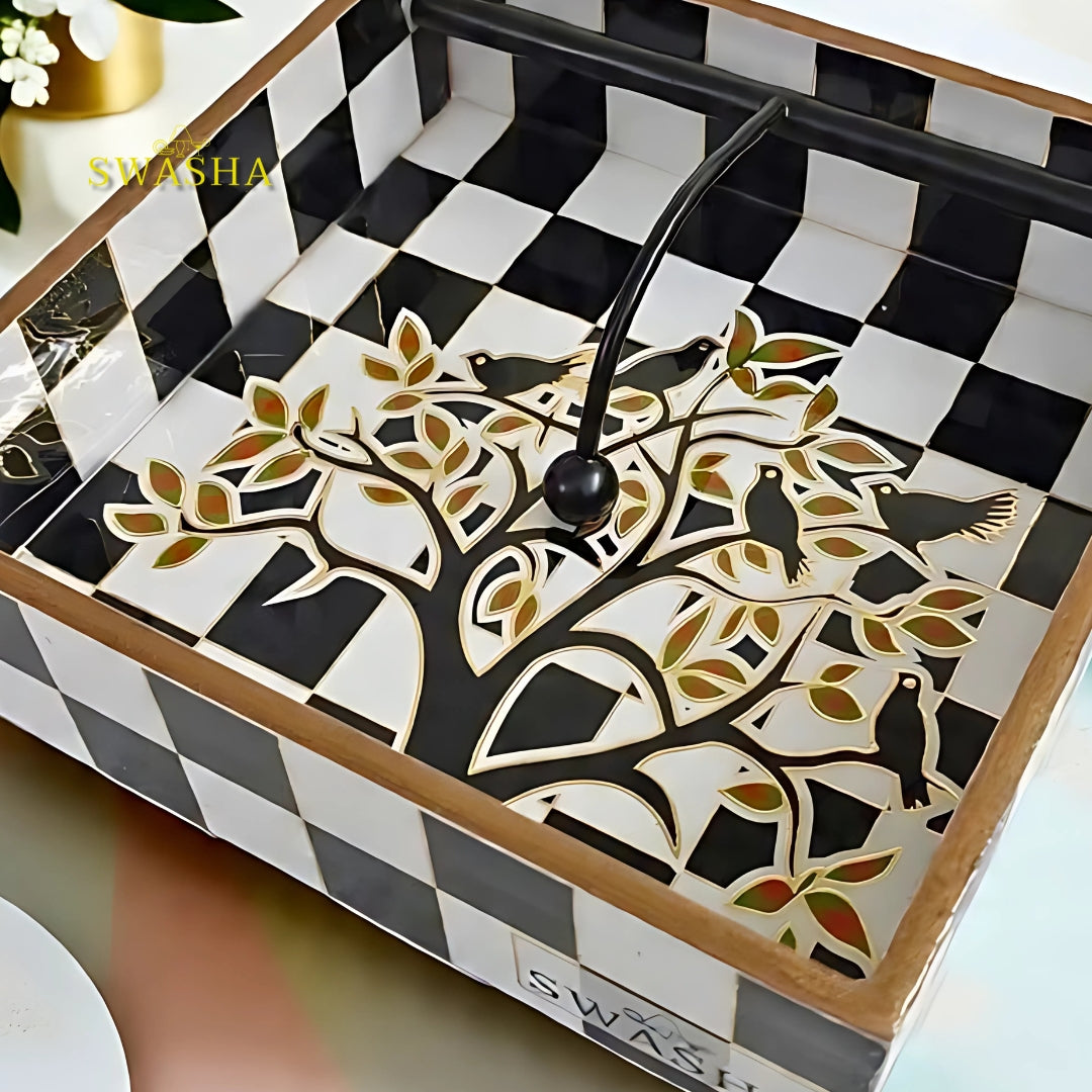 Luxury Glossy Finish MDF Tissue Holder – Swasha Home Décor
