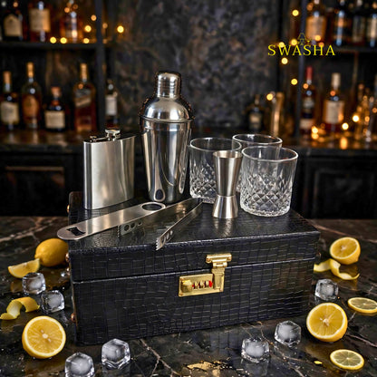 SWASHA 3 Glass Portable Bar Set With Opener | Set of 8 Piece