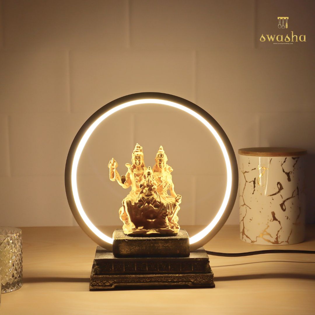 Shiv Parvati idol lamp - illuminating spiritual elegance and grace