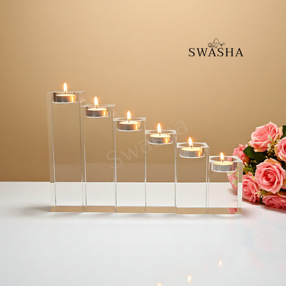 Tealight Crystal Candle Stand (Set of 2) – Elegant Home & Festive Décor