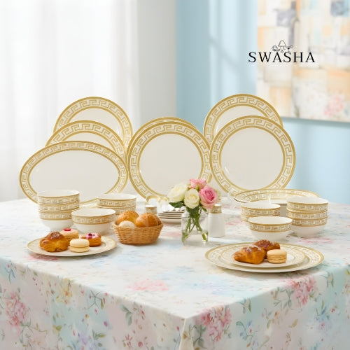 Magnesium Porcelain Dinner Set – 36 Pieces | Elegant Dining Essentials | Tableware