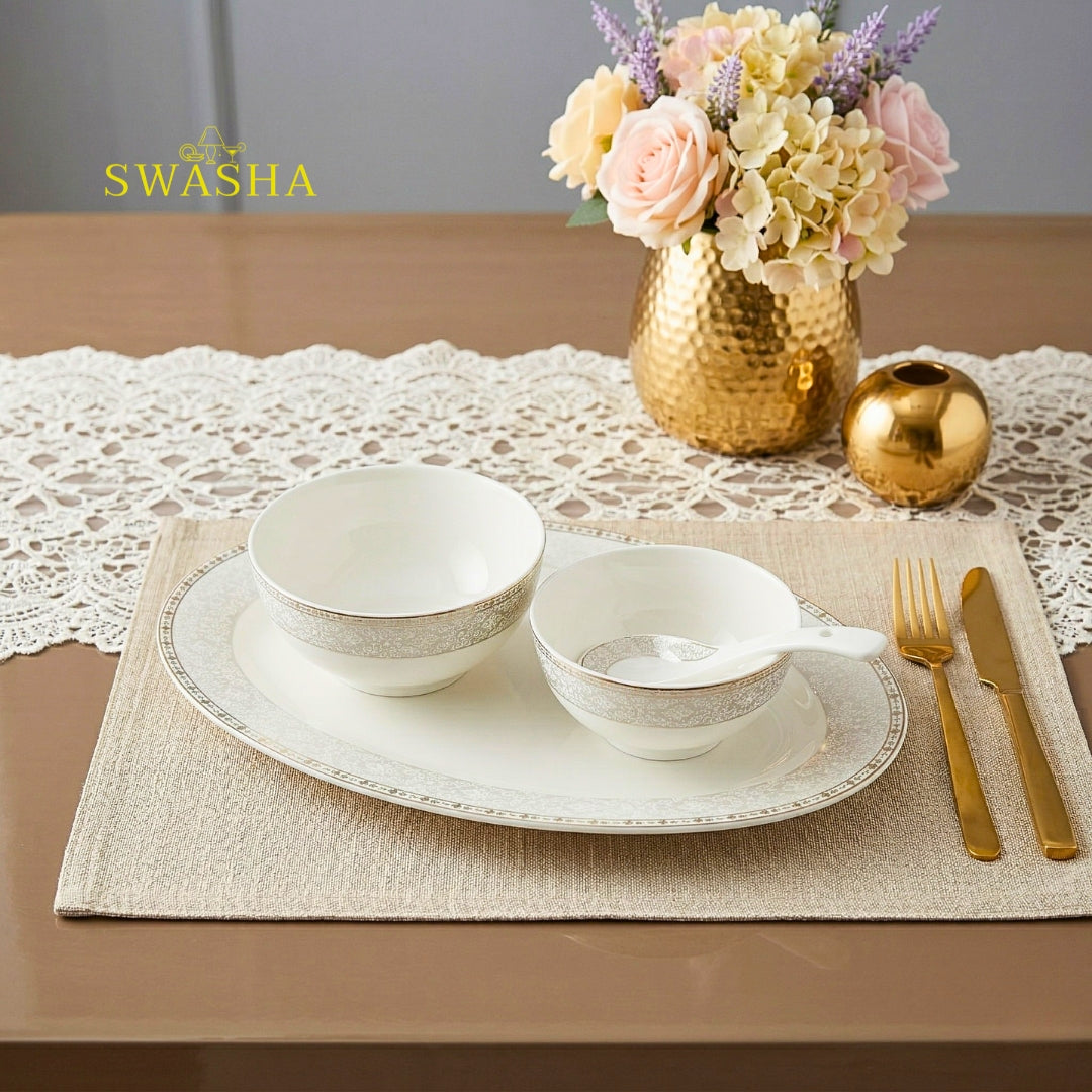 Swasha 62 Pc Dinnerware Set