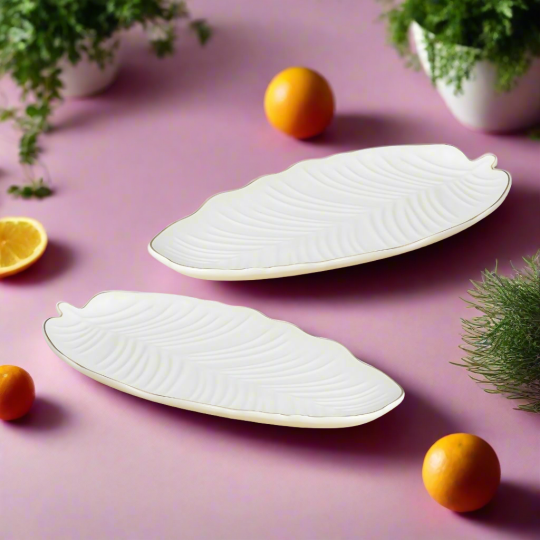 leaf platter set of 2