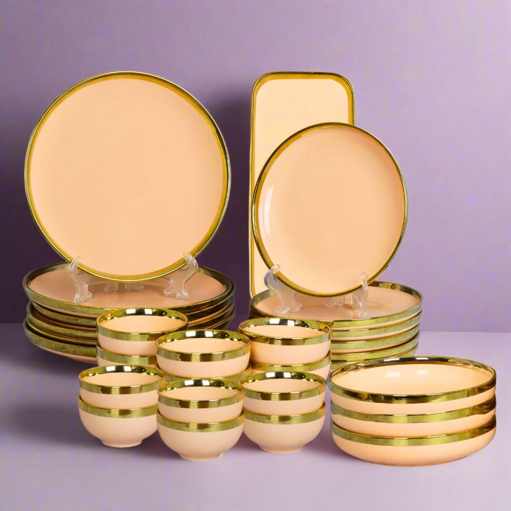 swasha gold line dinner set 28