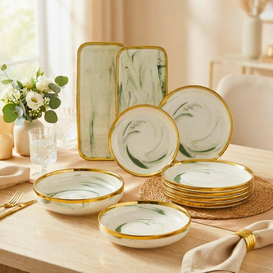 Swasha Porcelain Snacks Set of 10 Pieces | For Personal Use and Gifting (White)