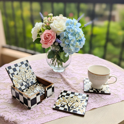 Swasha Modern MDF Printed Coasters – Set of 6 Table Accessories