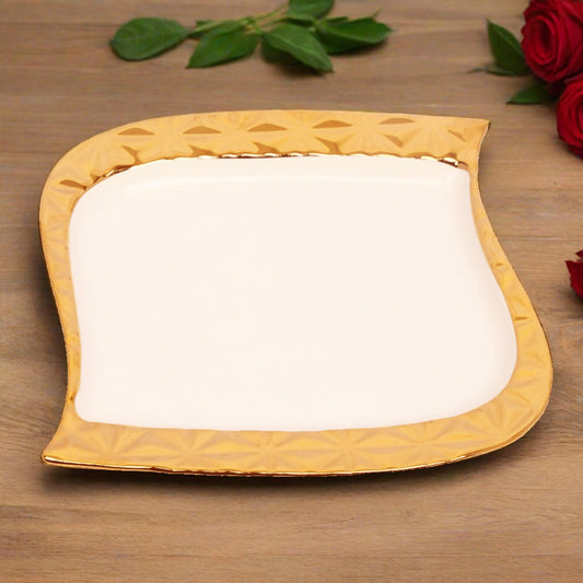 Golden Line Porcelain Platter