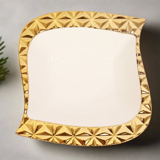 Porcelain Platter with Gold Line