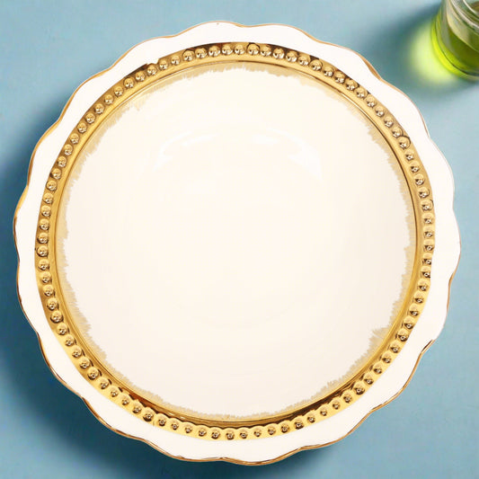 Porcelain Platter with Gold Line