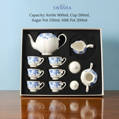Blue Rose Tea Set of