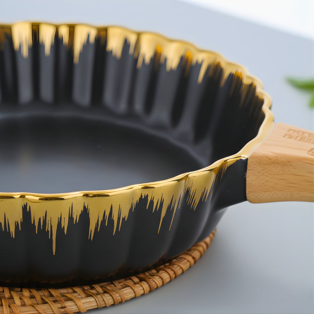 Swasha Round Porcelain Serving Platters – Single Handle (Set of 2)