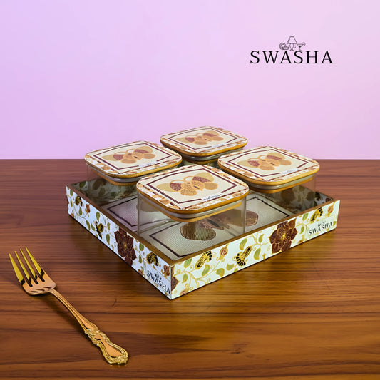 Swasha Storage Jars with MDF Tray 