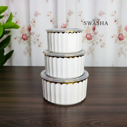 Ceramic Serving Bowl Set of 3 with Lids