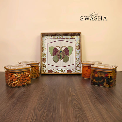 Swasha Storage Jars with MDF Tray 