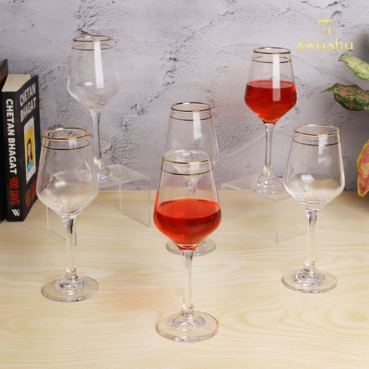 Set of 6 elegant wine glasses - elevate your dining experience with this classic set