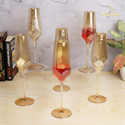 Set of 6 elegant champagne glasses - perfect for celebratory toasts and occasions