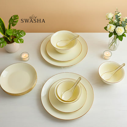 Swasha 35-Piece Opal Glass Dinner Set